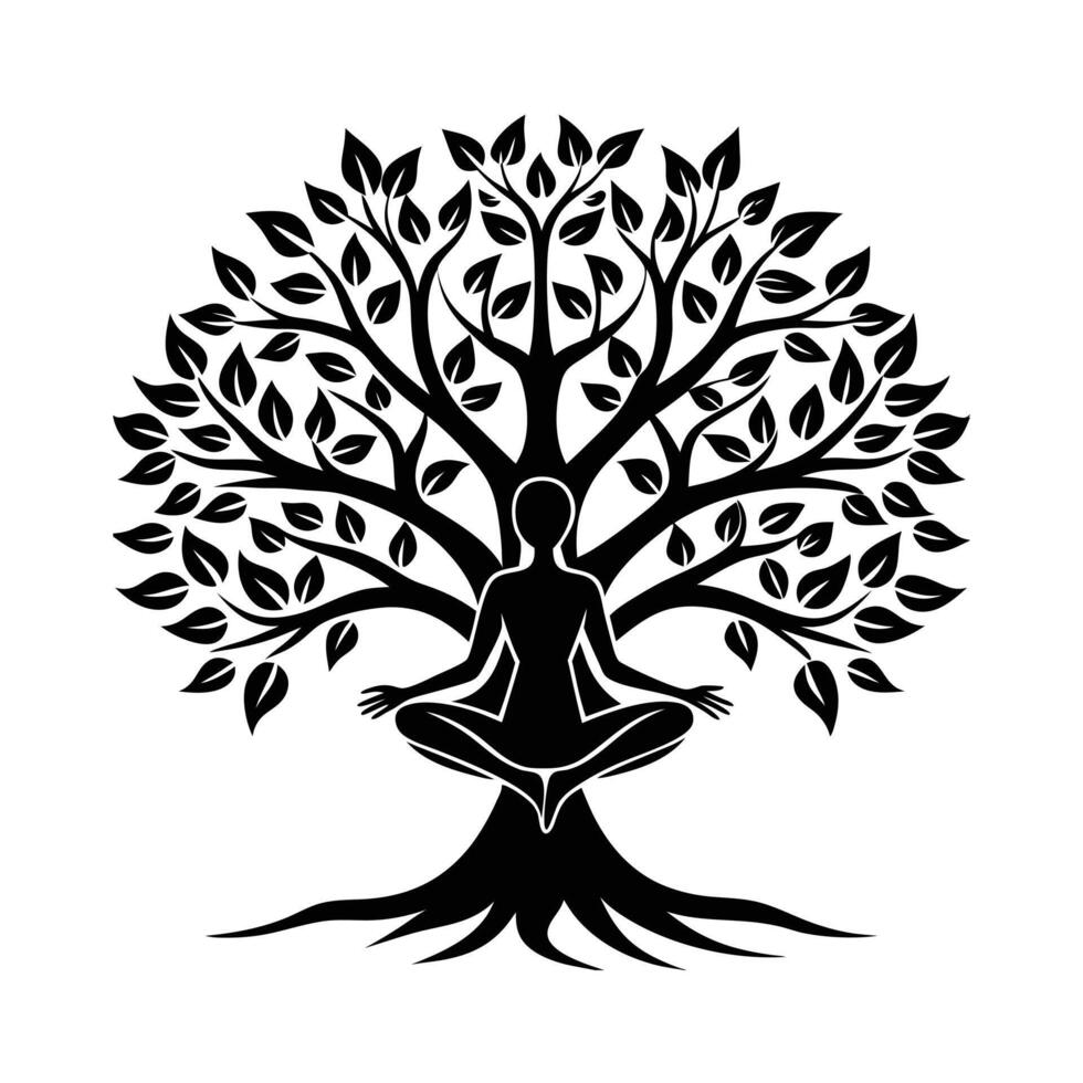 Spiritual Tree of Life Goddess - Symbol of Growth, Energy, and Balance for Design vector