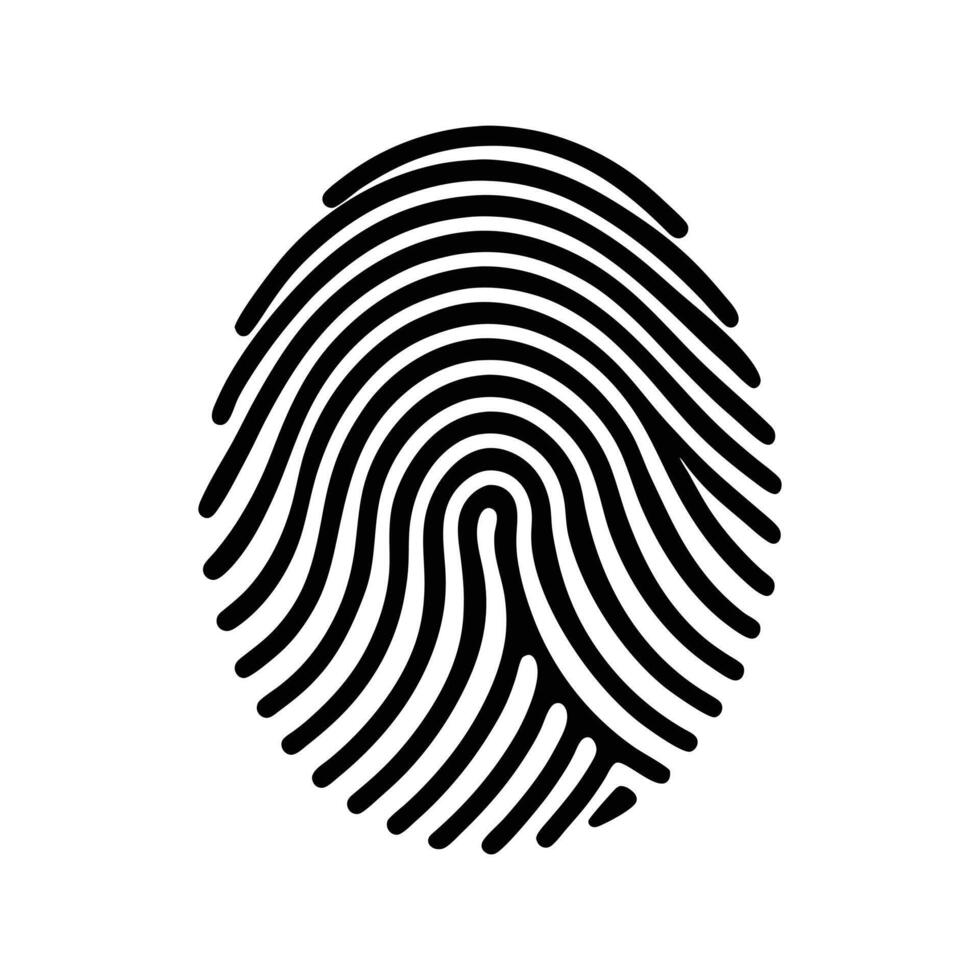 Fingerprint Illustration - Biometric Security and Digital Identity Design for Modern Technology vector