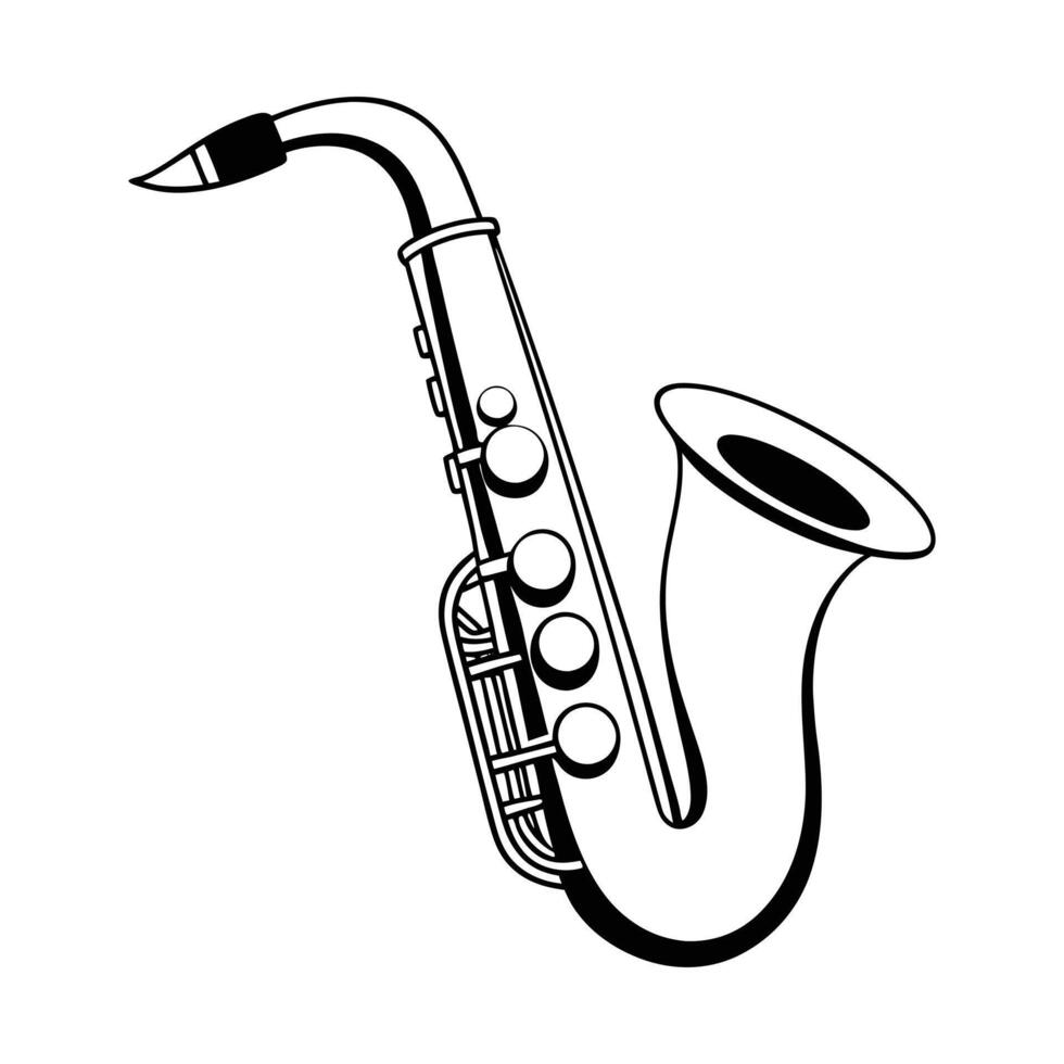 Saxophone Illustration - Elegant Design for Jazz Music and Orchestra Art vector