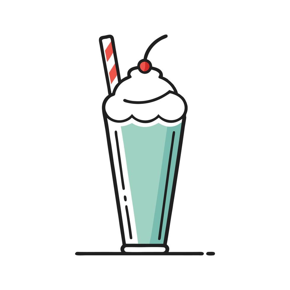 Chocolate Milkshake Illustration - Art for Dessert and Beverage Food Designs vector