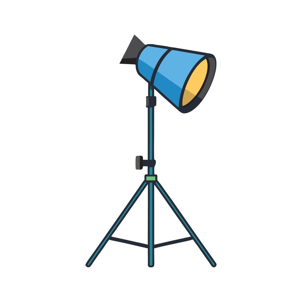 Studio Lighting - Silhouette Design of Professional Camera Gear and Flash Tools vector