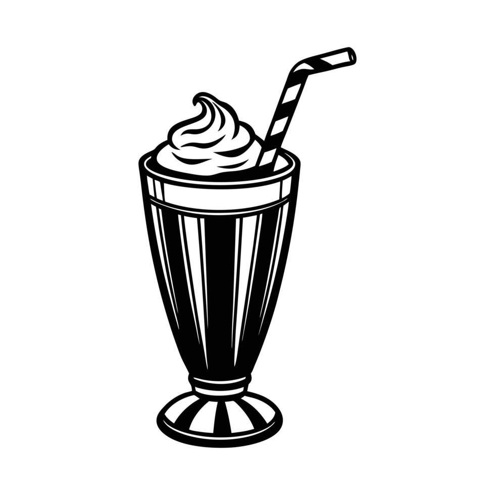 Chocolate Beverage Illustration - Milkshake for Dessert and Modern Food Designs vector