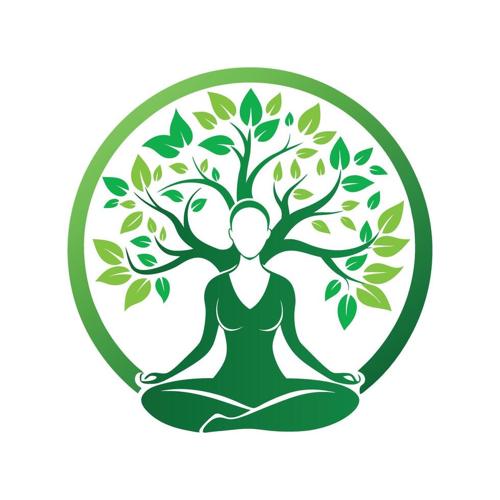 Goddess of the Tree of Life - Spiritual Symbol of Growth, Energy, and Balance vector