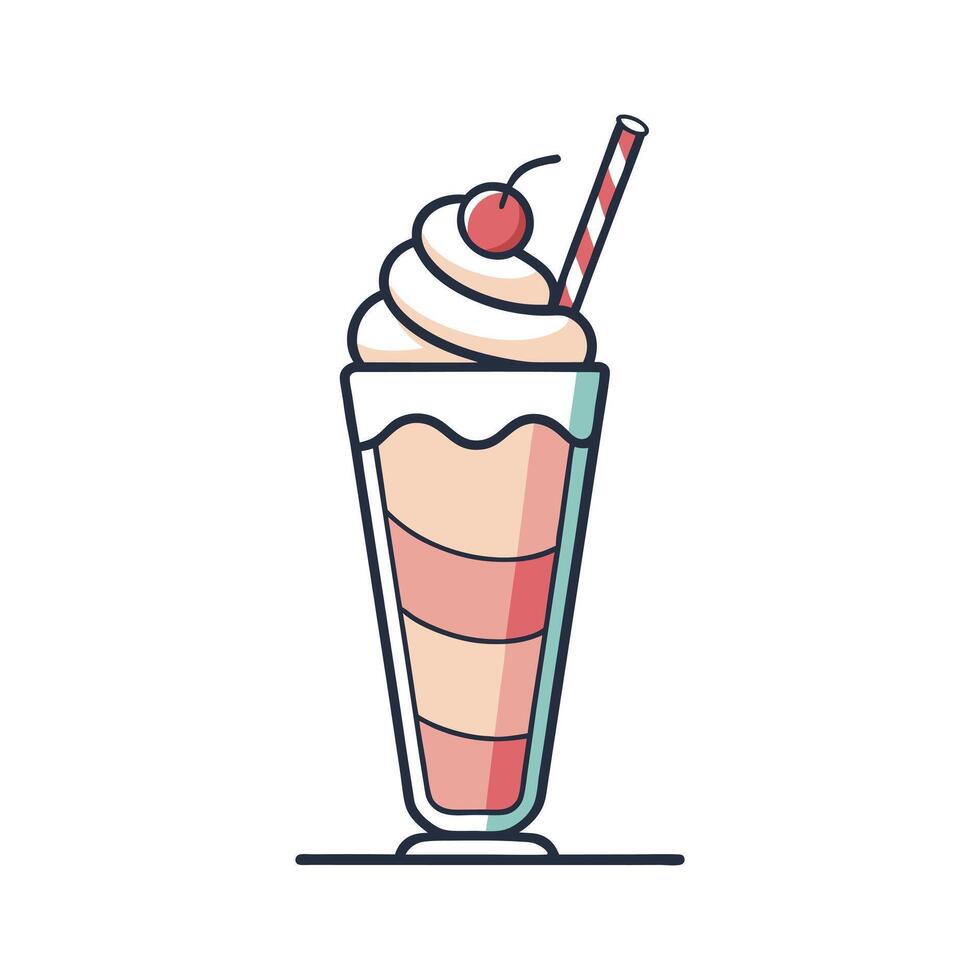 Milkshake Design - Delicious Chocolate Beverage Illustration for Contemporary Food Art vector