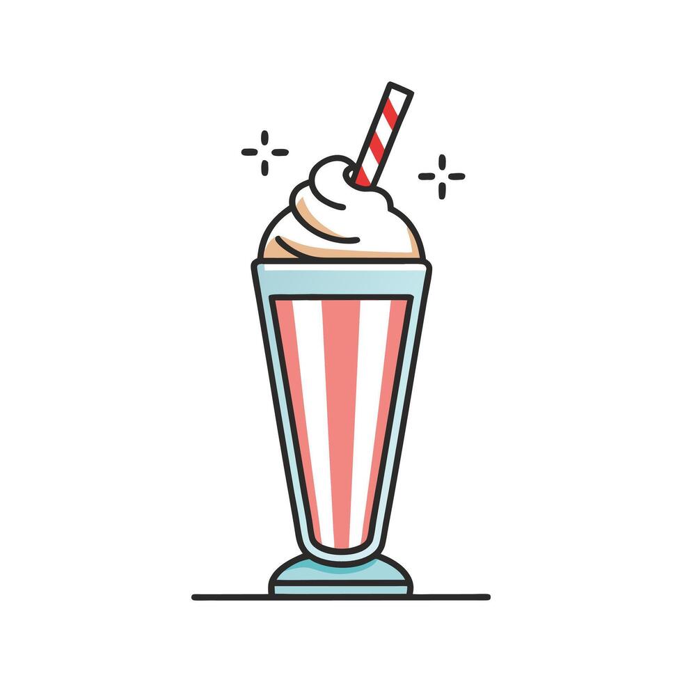 Modern Chocolate Milkshake - Beverage Illustration for Food and Dessert Art vector