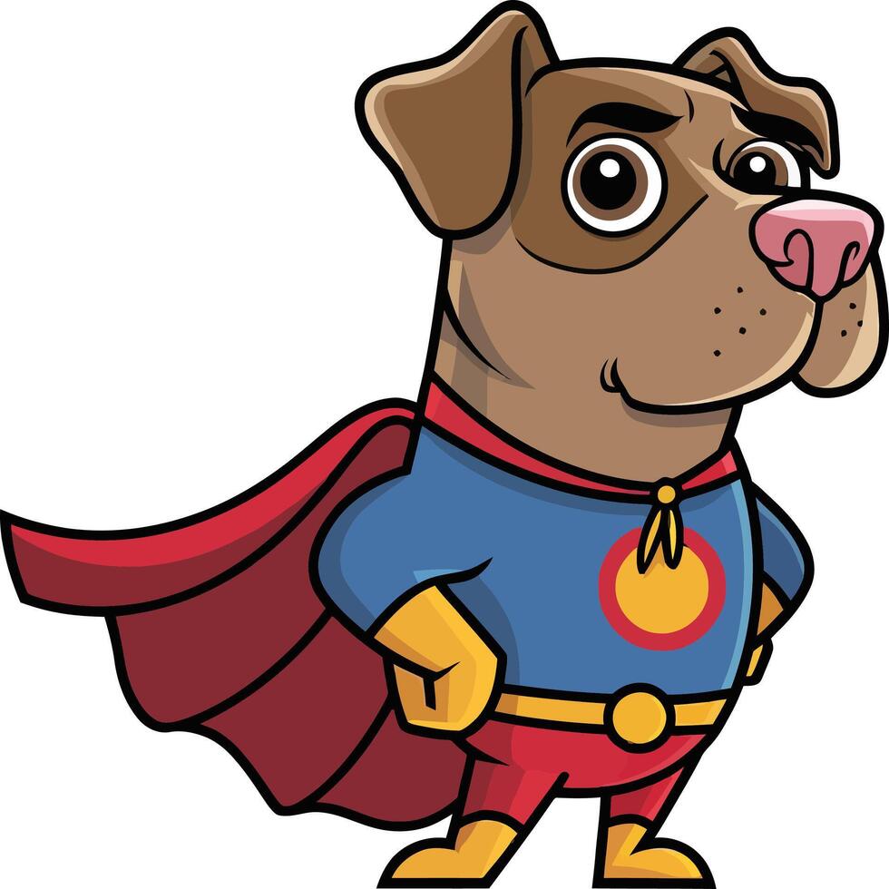 A cartoon dog dressed as a superhero vector