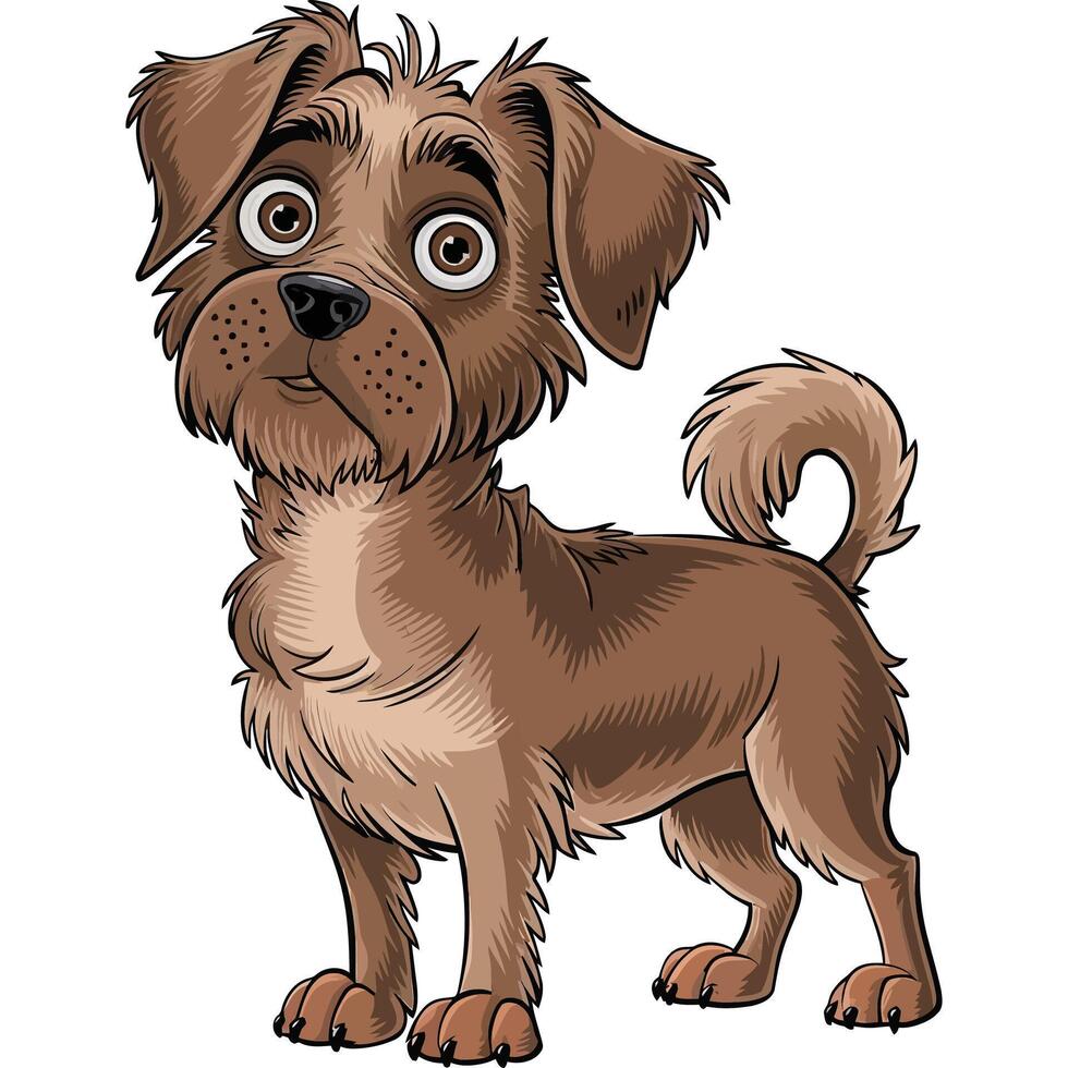 Inquisitive Brown Dog with a Puzzled Expression. vector