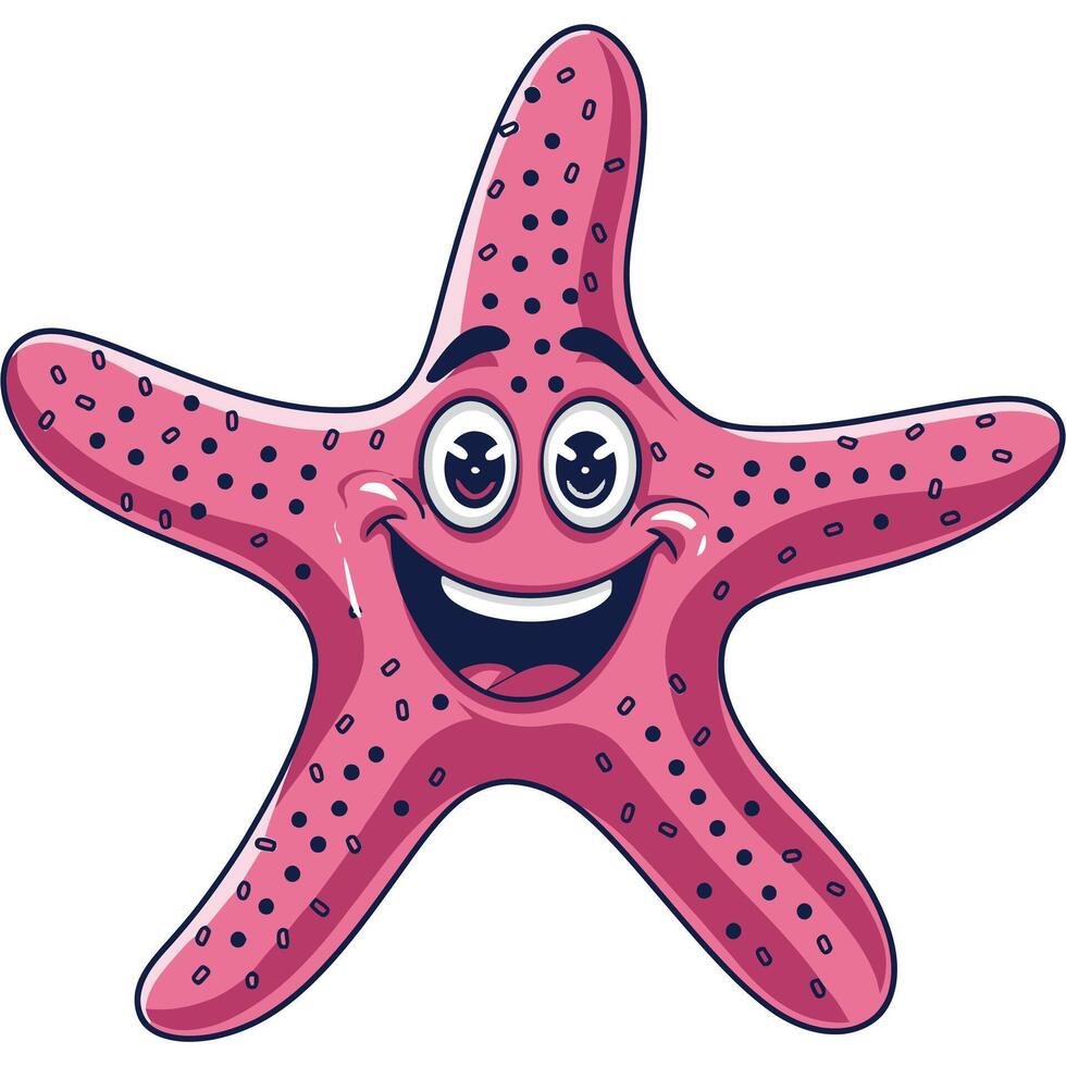 A cartoon starfish with a smile on its face vector