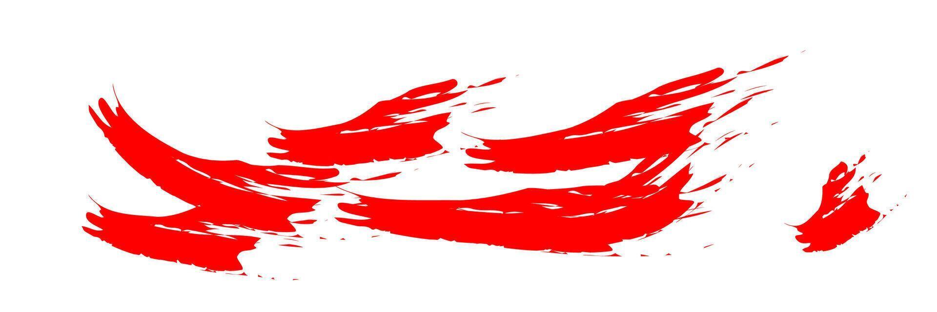 A red brush stroke on a white background vector