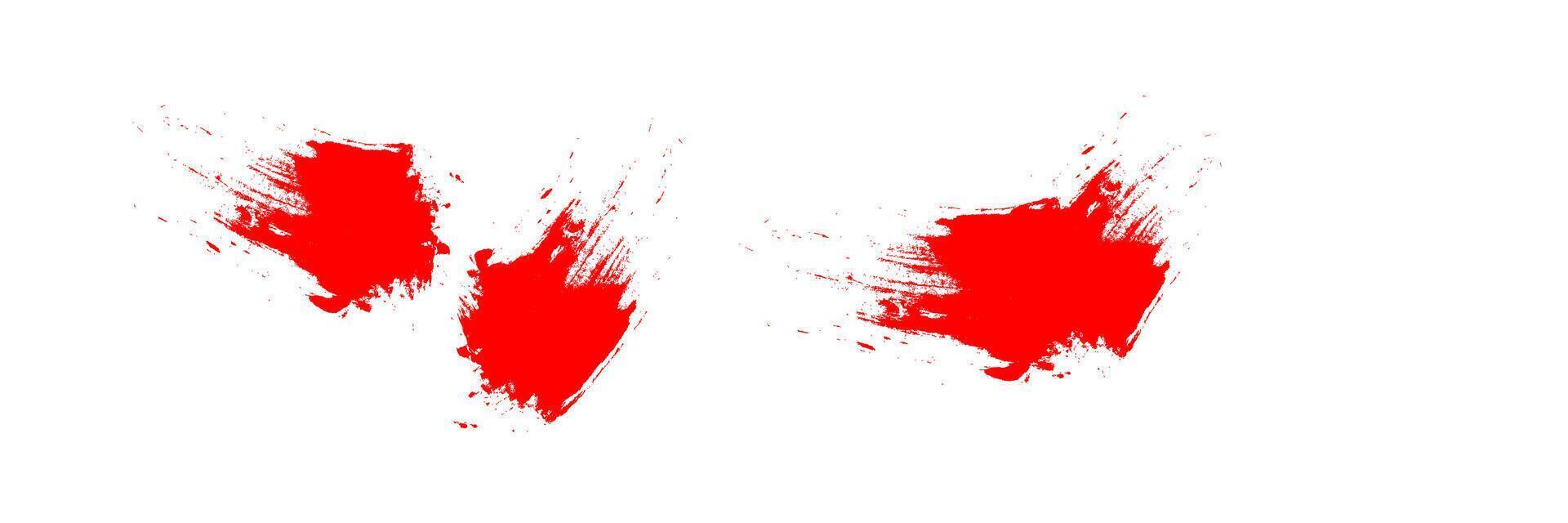 Two red paint splatters on a white background vector