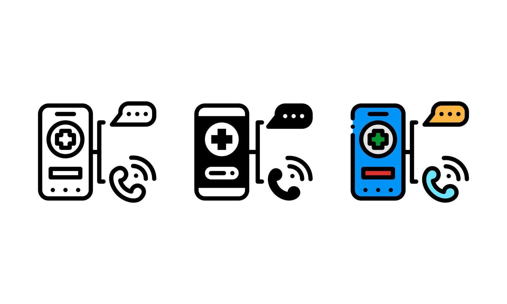 Health consultation Icon. with outline, glyph, and filled outline style vector