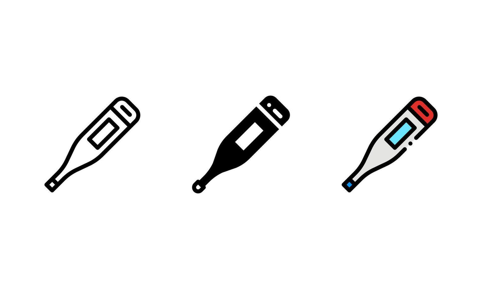 thermometer Icon. with outline, glyph, and filled outline style. healthcare concept vector