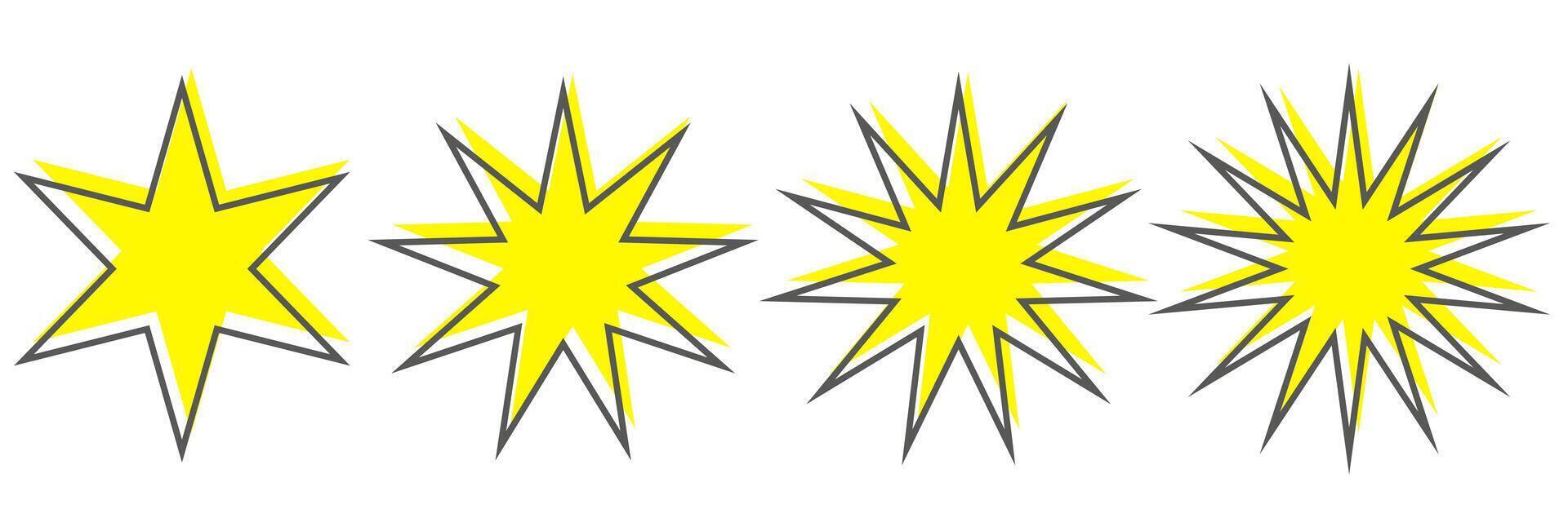 Stars with stroke. Isolated shiny star. Trendy design. vector