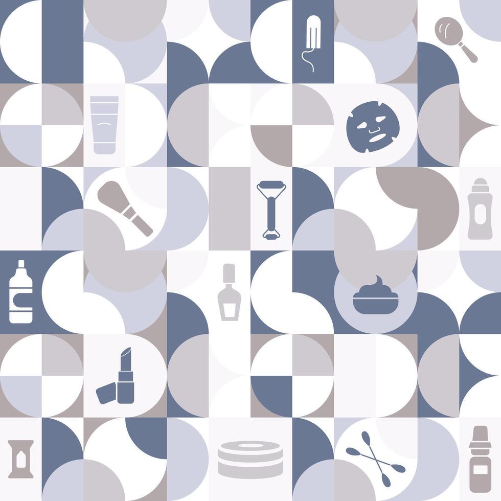 Bright background. Personal hygiene items background. Women's cosmetics. vector