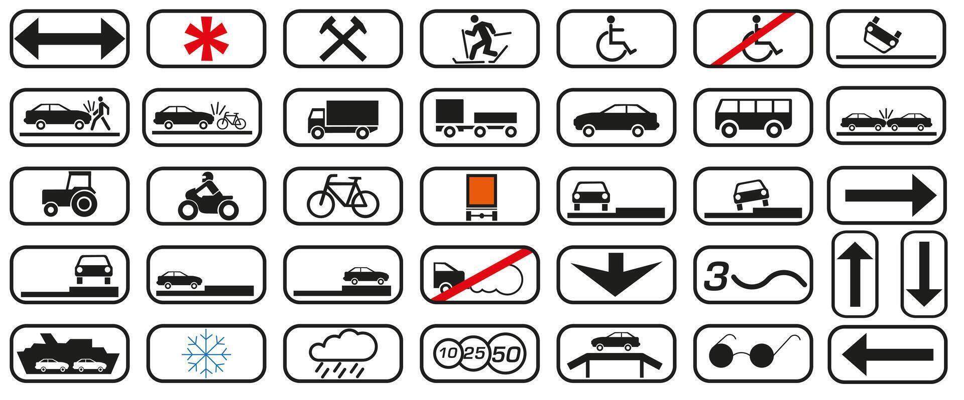 Set of road signs. Set of road signs. vector