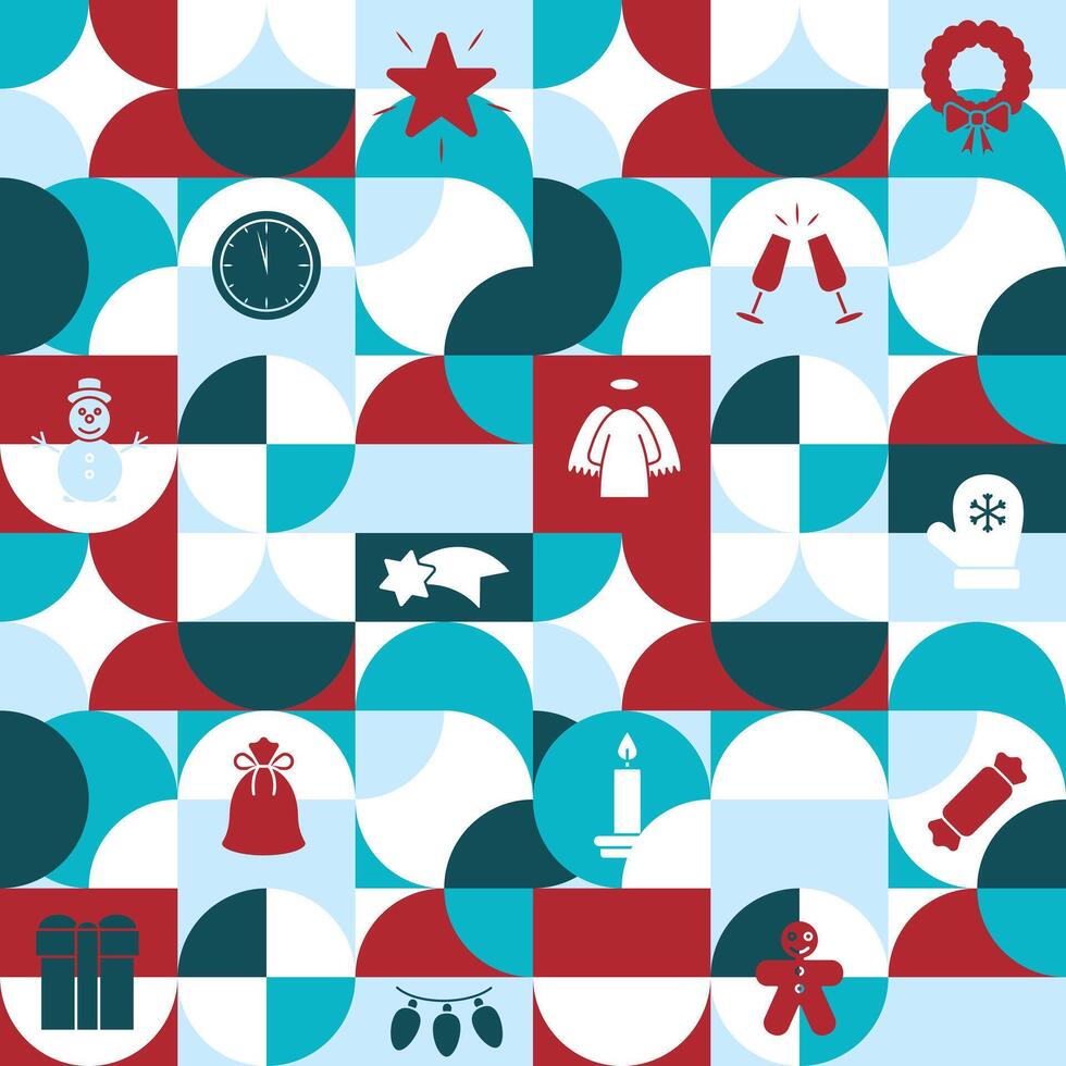 Winter background. Bright abstract Christmas background. Set of Christmas icons. vector