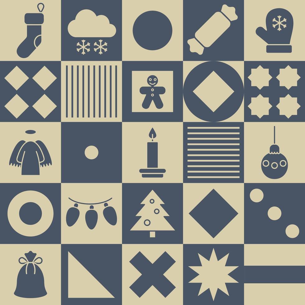 Abstract Christmas background. Christmas and New Year icons. Set of Christmas icons. Winter icons. vector