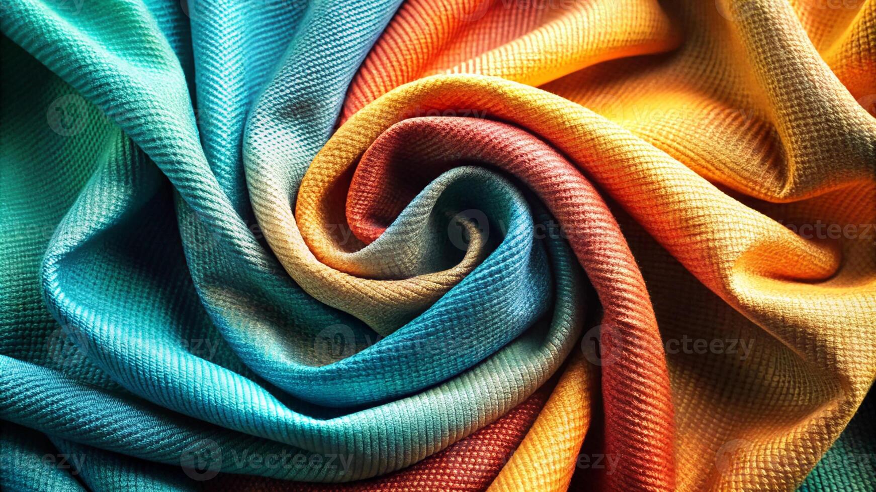 Colorful fabric with a swirl pattern photo