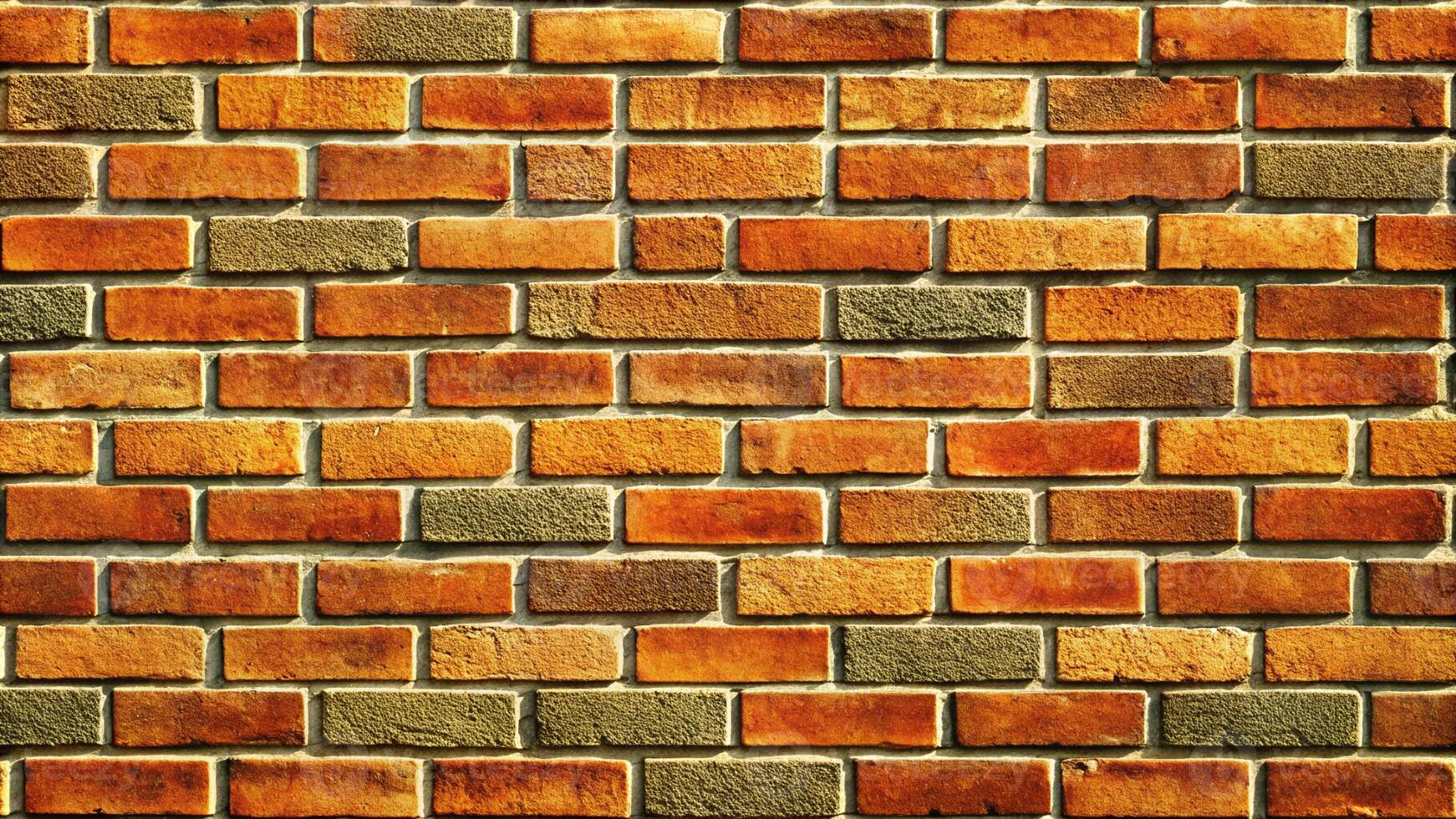 A brick wall with many different colors photo