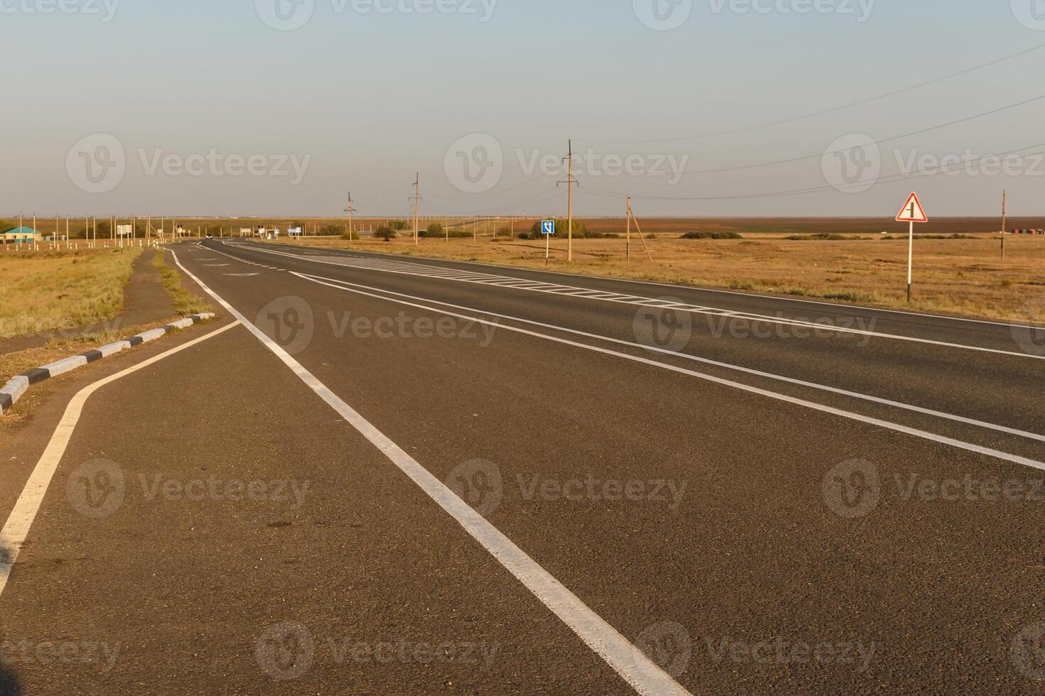 empty asphalt road, Kazakhstan photo
