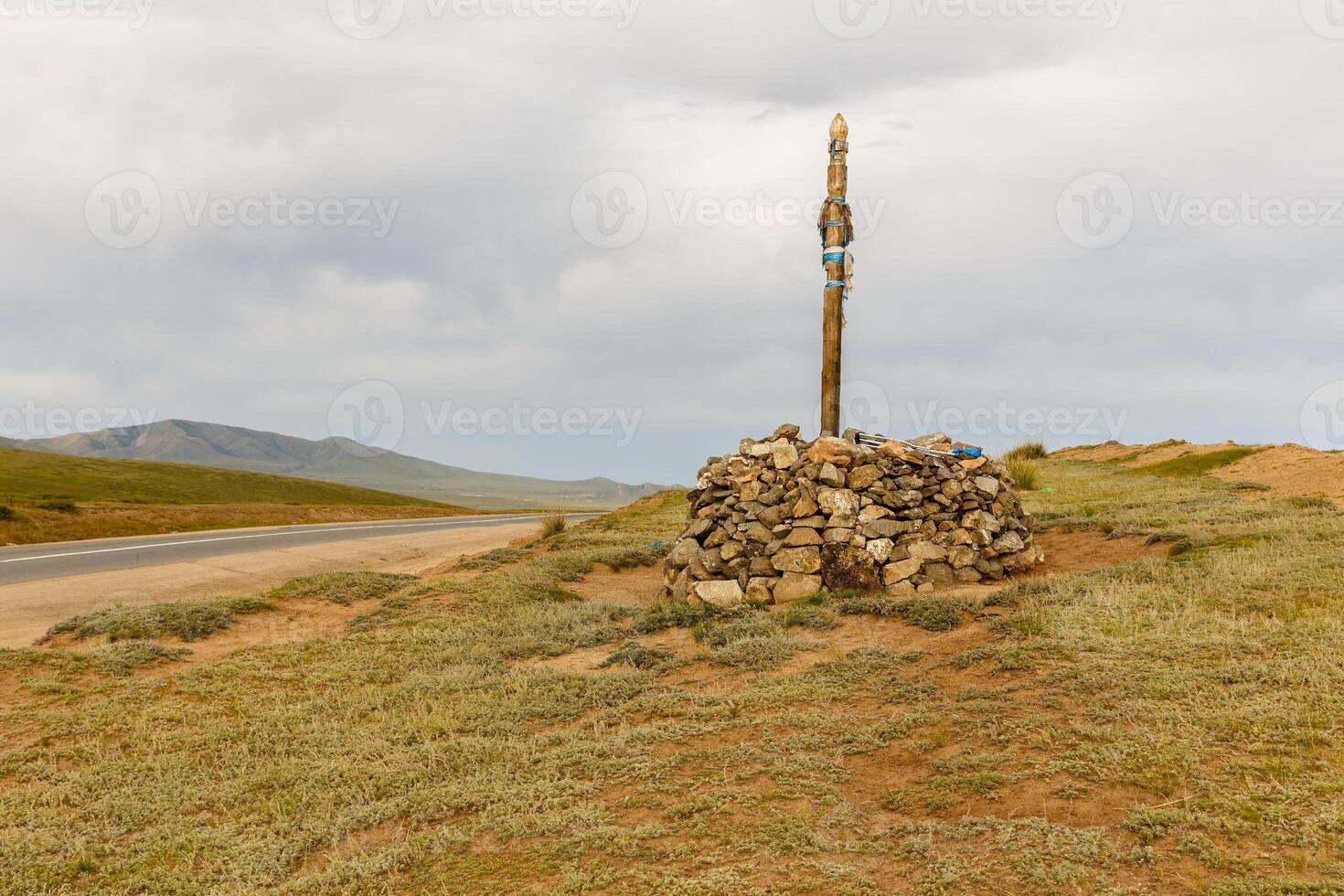 Mongolian Ovoo, cult place photo