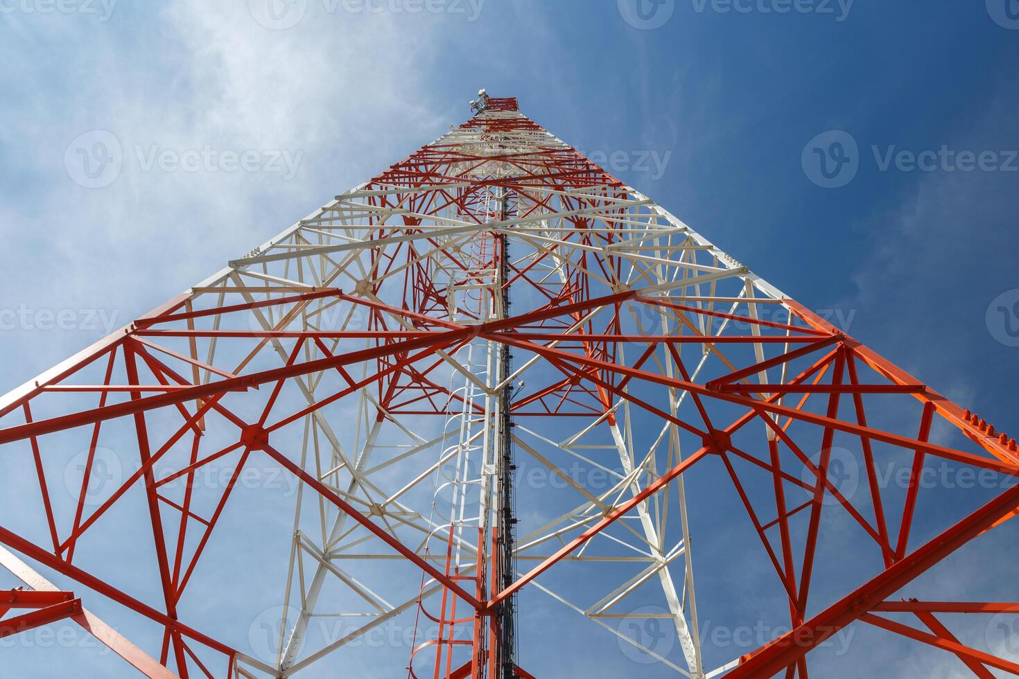 bottom view of a telecommunications tower photo
