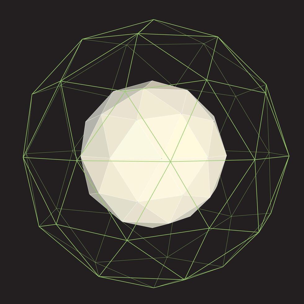 Graphic sphere hologram with levitate ball inside vector