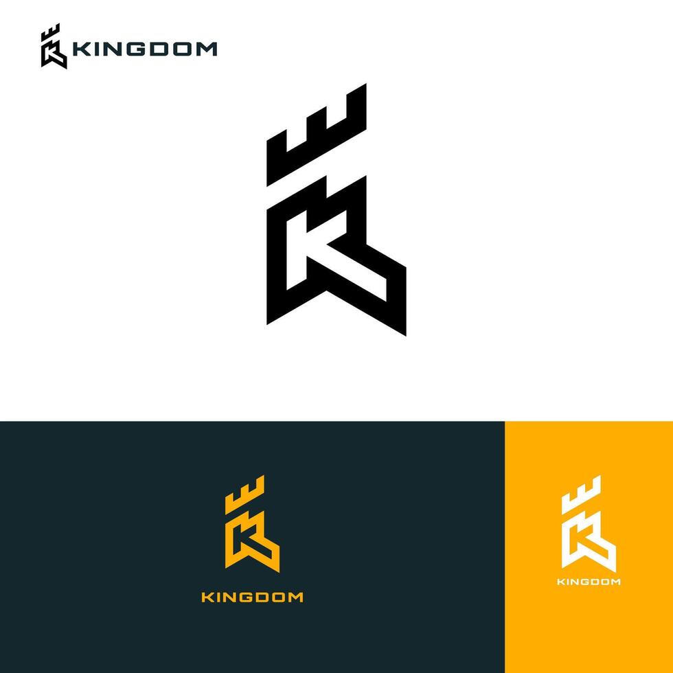letter K with crown logo concept vector