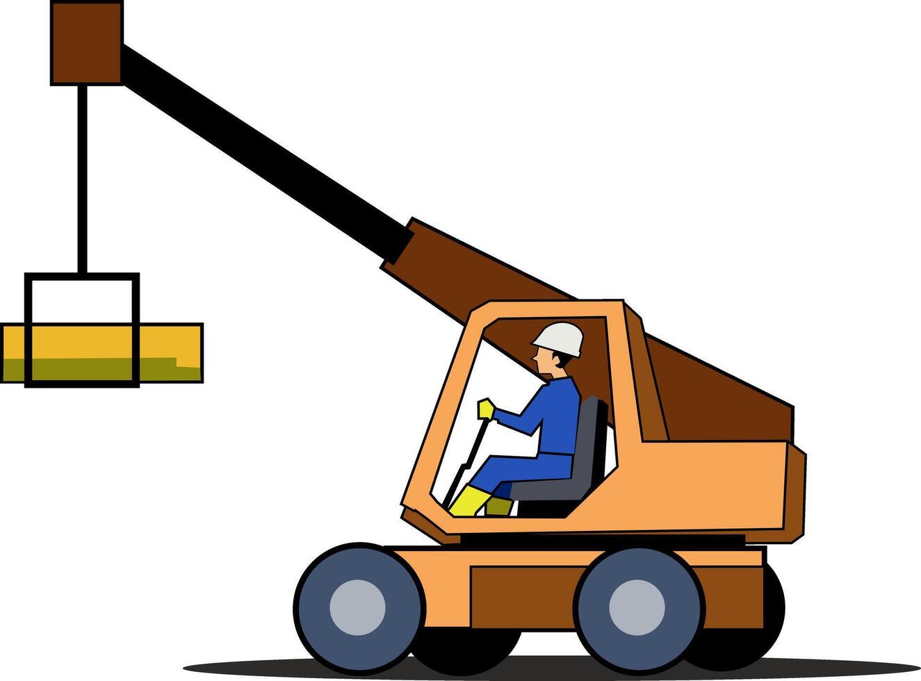 a man is lifting a large object with a crane vector