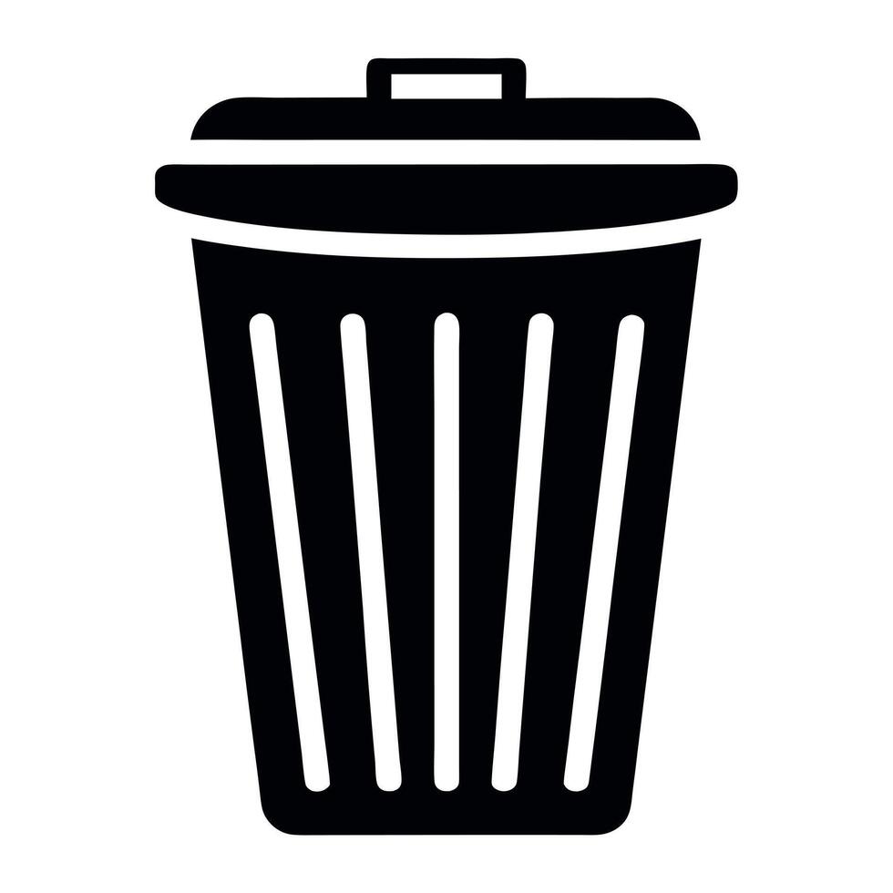 Trash bin silhouette icon design vector
