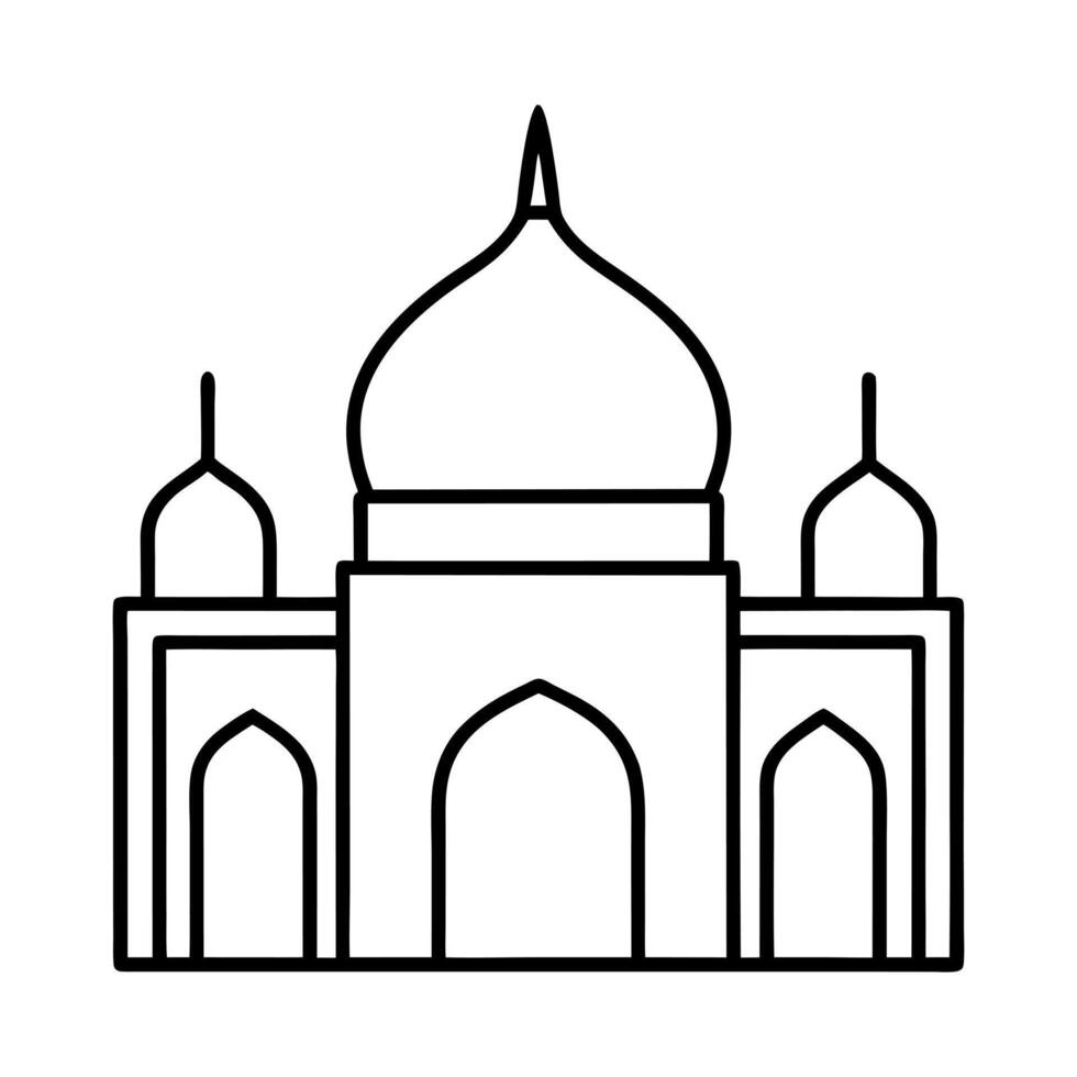 Mosque line art design vector