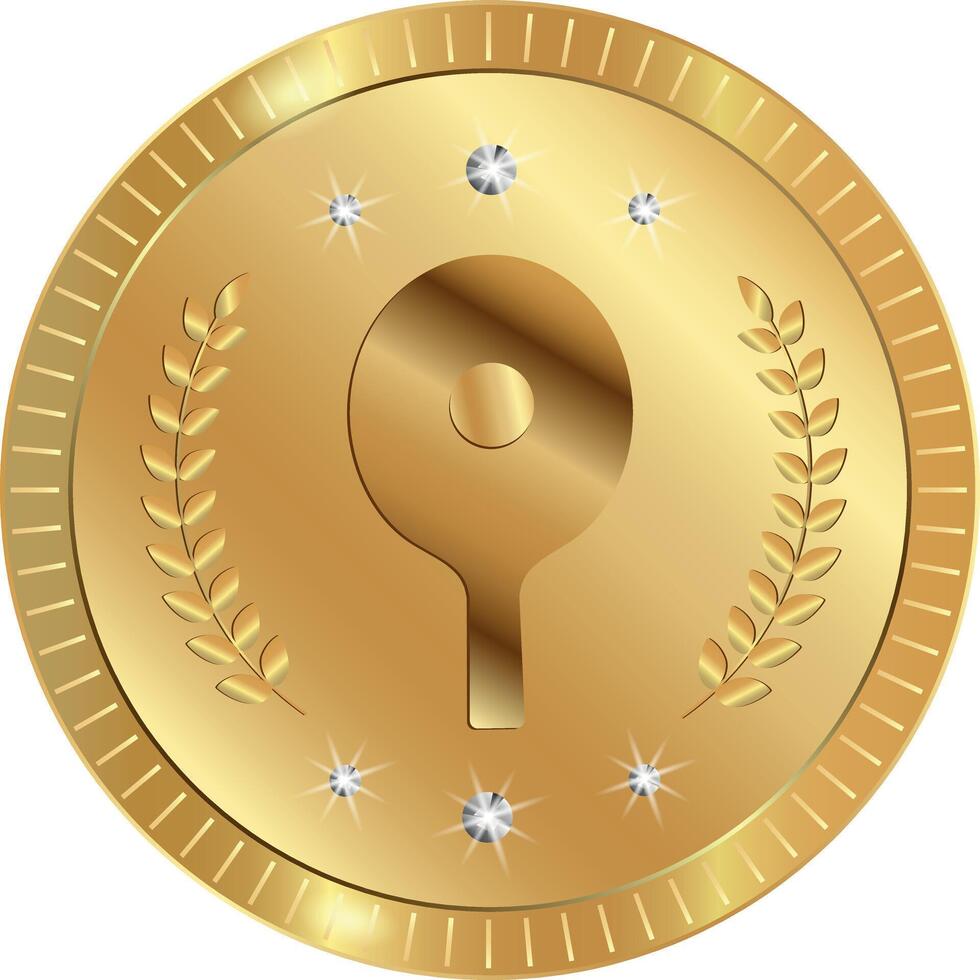 Ping pong. Bronze medal medal for third place. vector