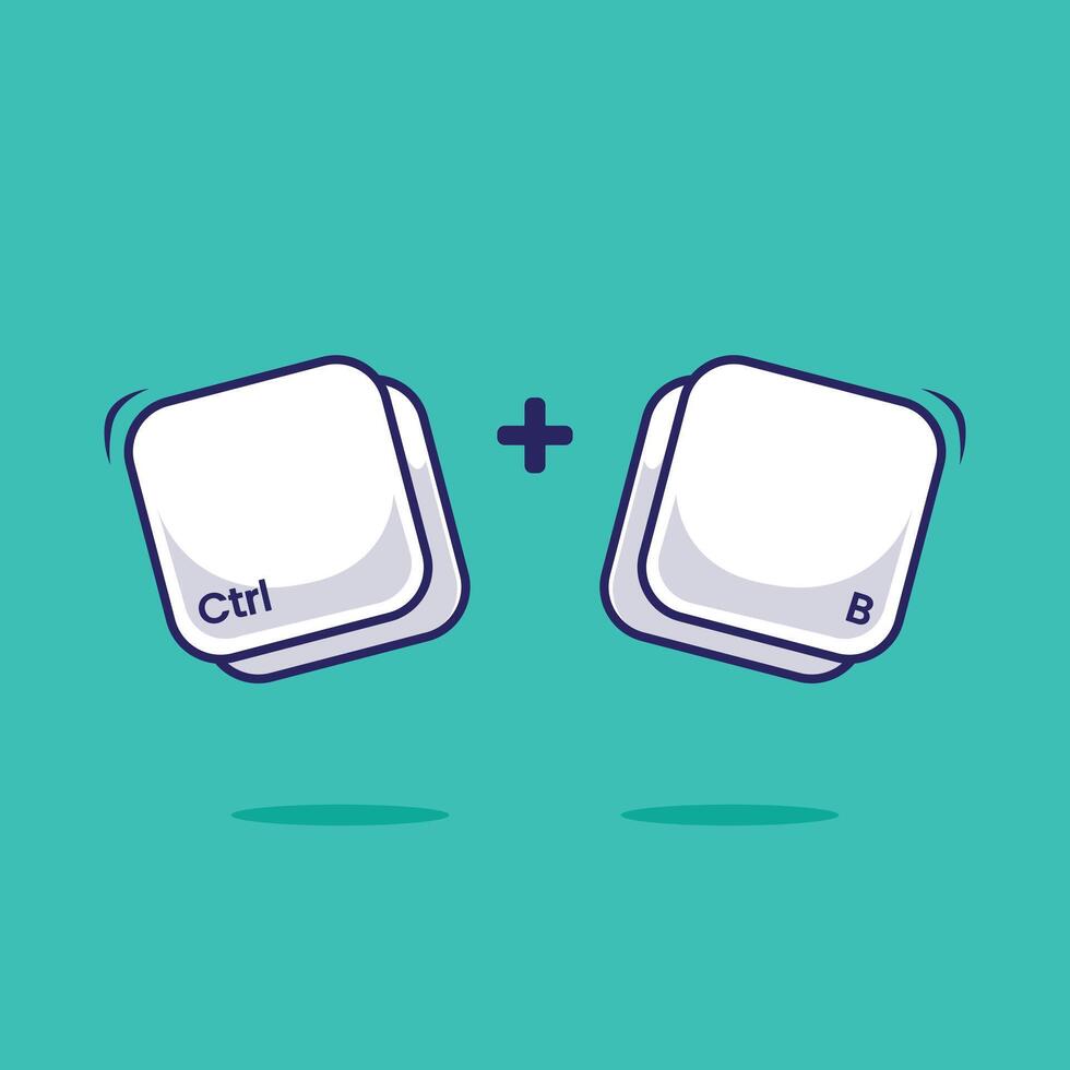 Computer keyboard combination shortcut icon, button, symbol fast typing technology illustration. Work efficient innovation on computer typing vector