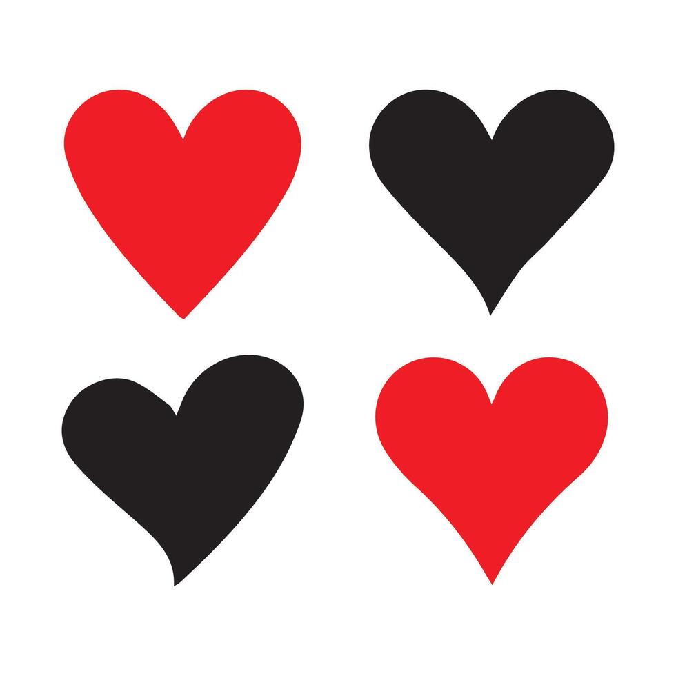 Heart, love, romance or valentine's day red heart. Heart icons. vector