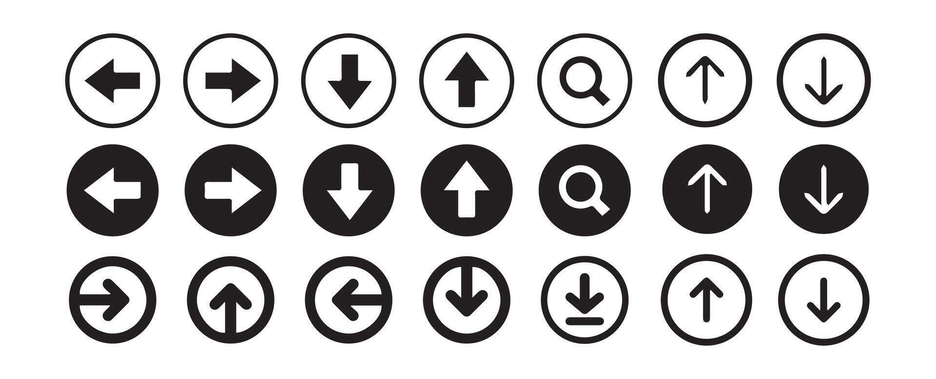 Download web sign. black down arrow icons. isolated elements on white background. vector