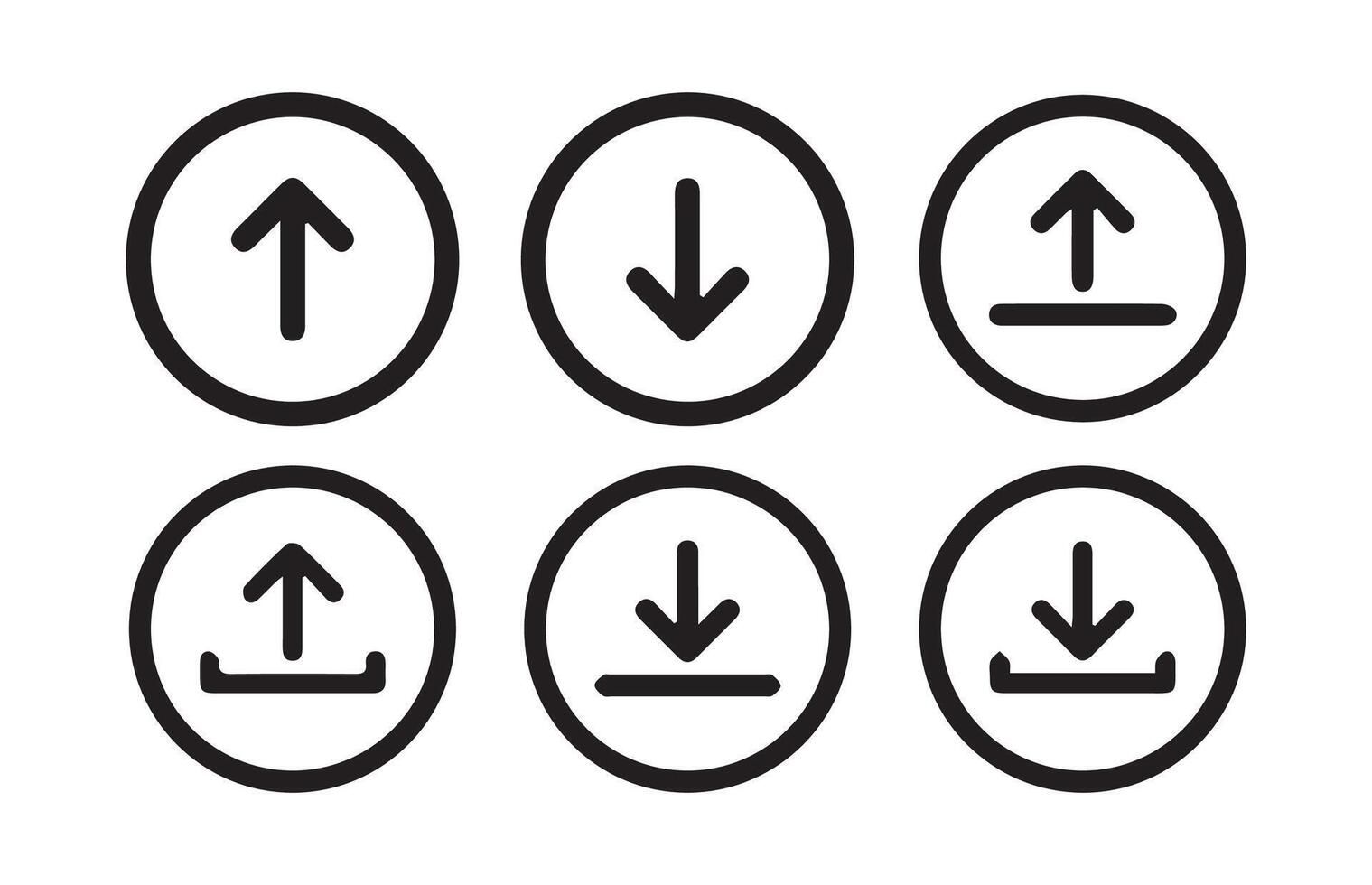 Set of Download flat vectors icons.