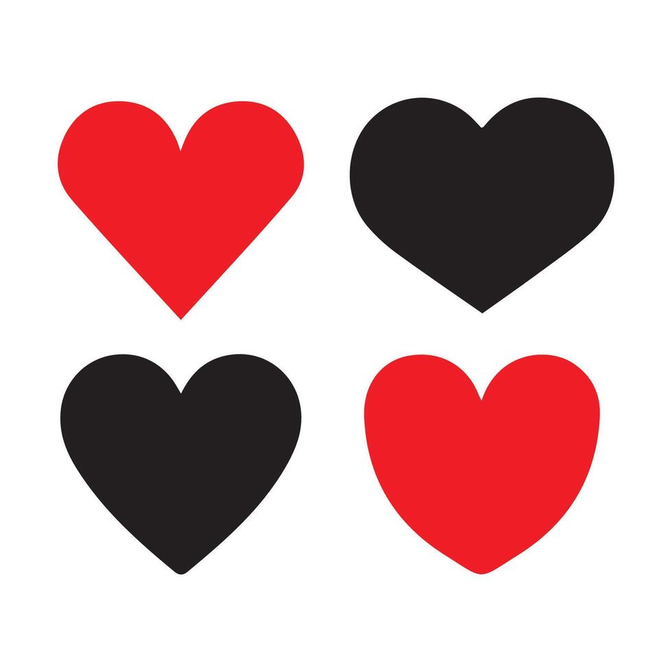 Hearts collection for Valentines Day. isolated on white background vector