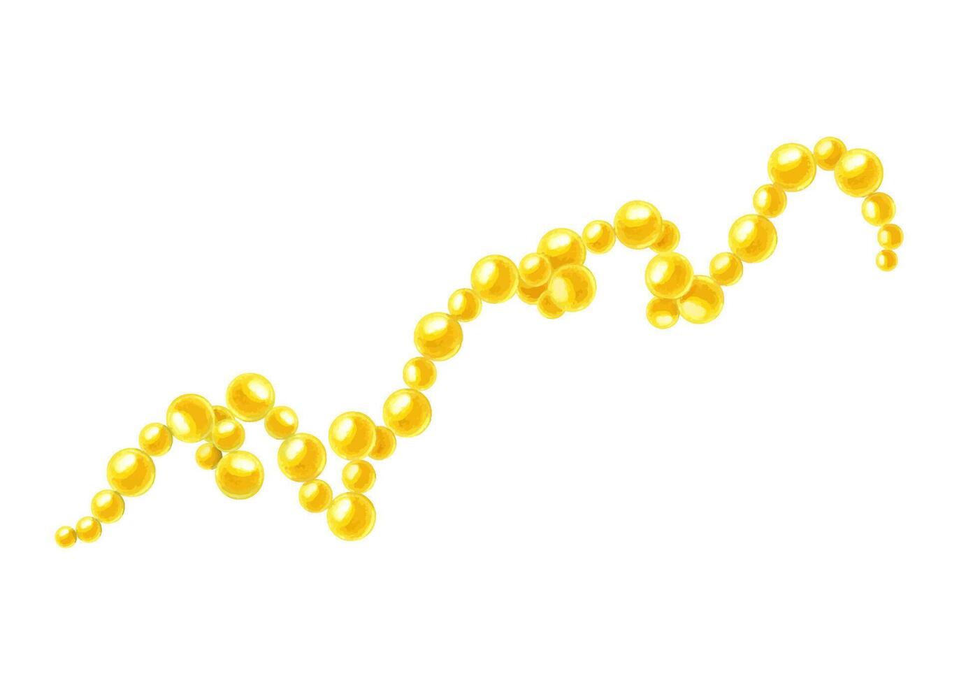 Exquisite yellow glass necklace watercolor illustration isolated background. Nacreous beads female accessories. Bijouterie composition for holiday design, invitation. carnival decor, festive package vector
