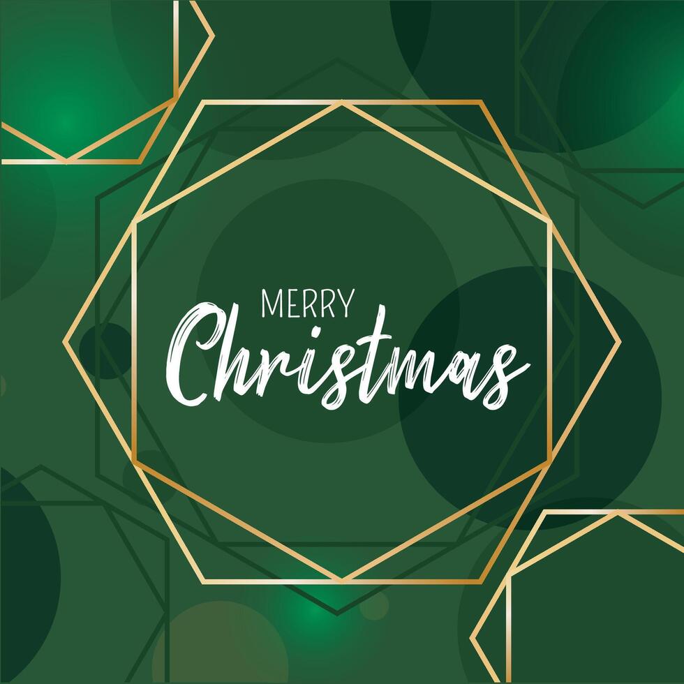 Green Christmas background with geometric design vector