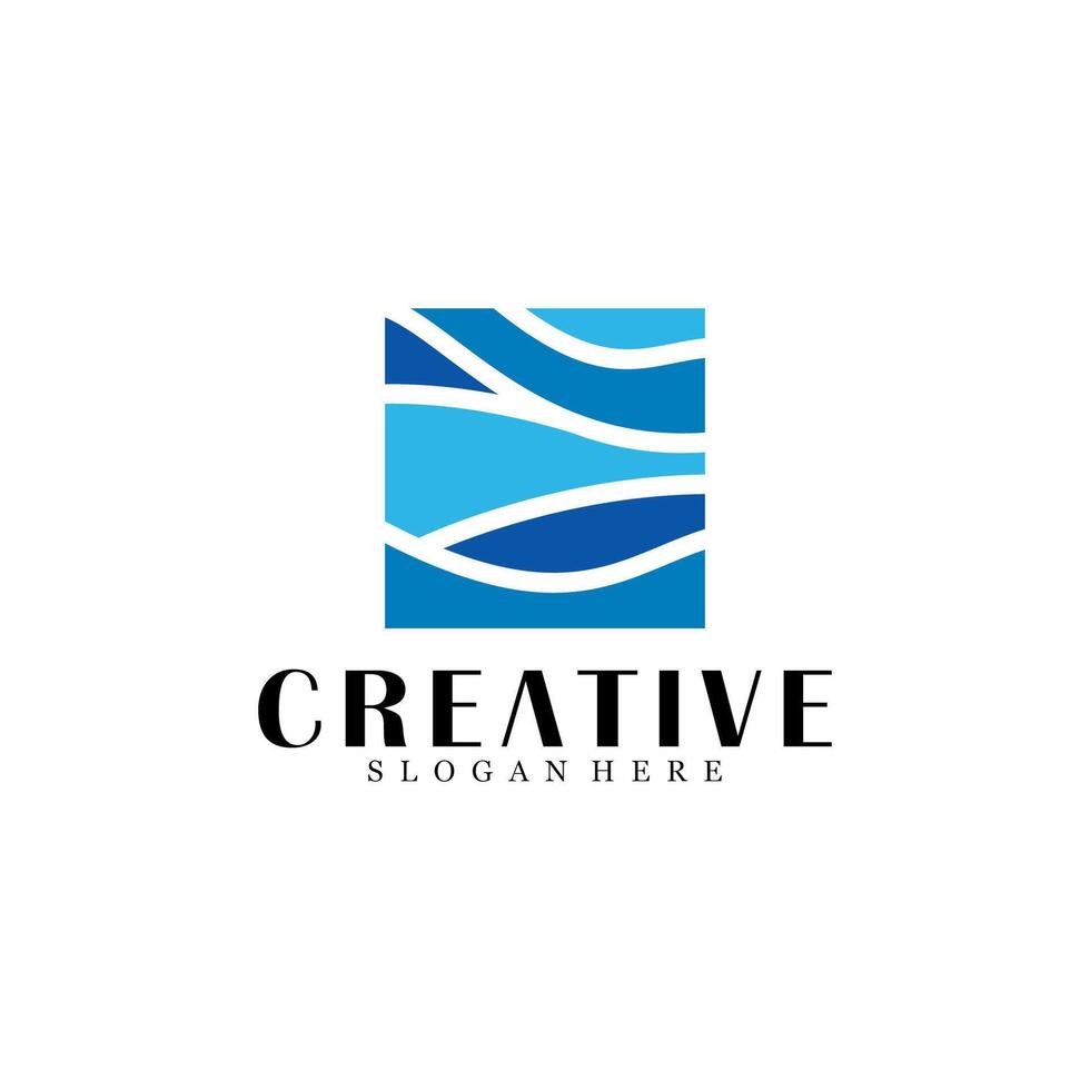 Abstract wave logo design vector