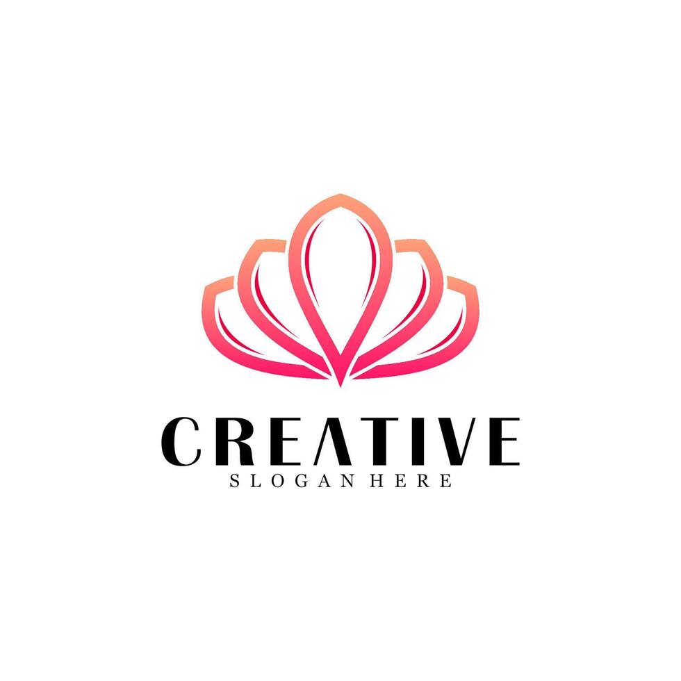 Abstract lotus logo design vector