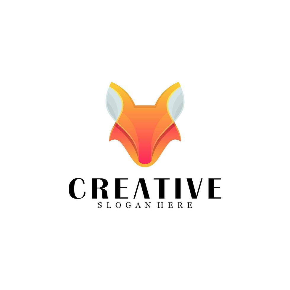 Abstract head fox logo design vector