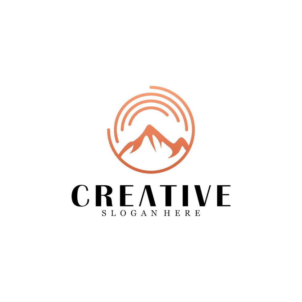 Abstract mountain logo design vector