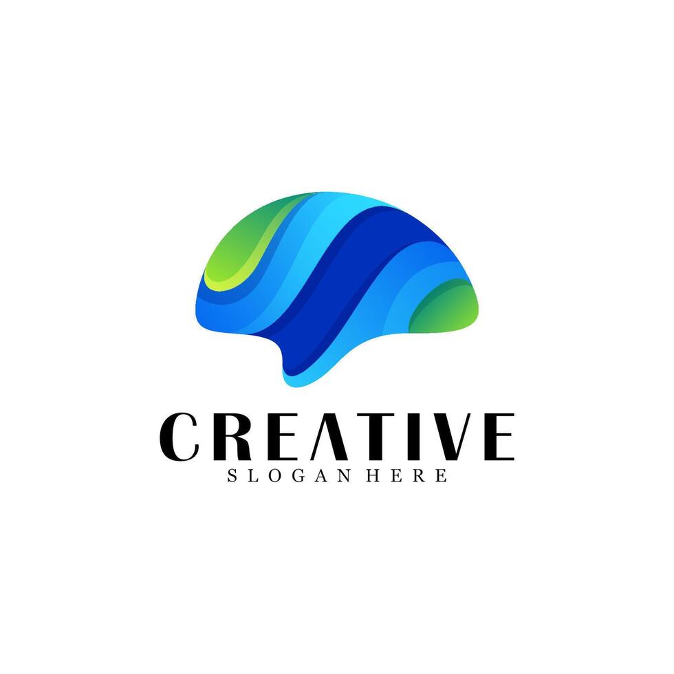 Abstract brain logo design vector