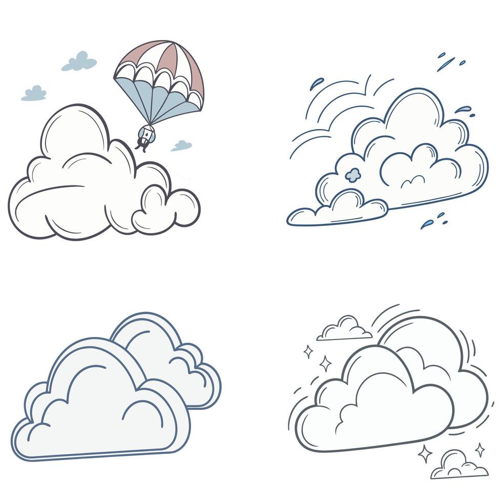 Cloudy Friends. cloud icon. vector