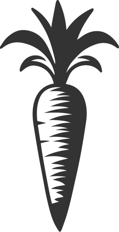 Carrot icon in modern silhouette style design. vector
