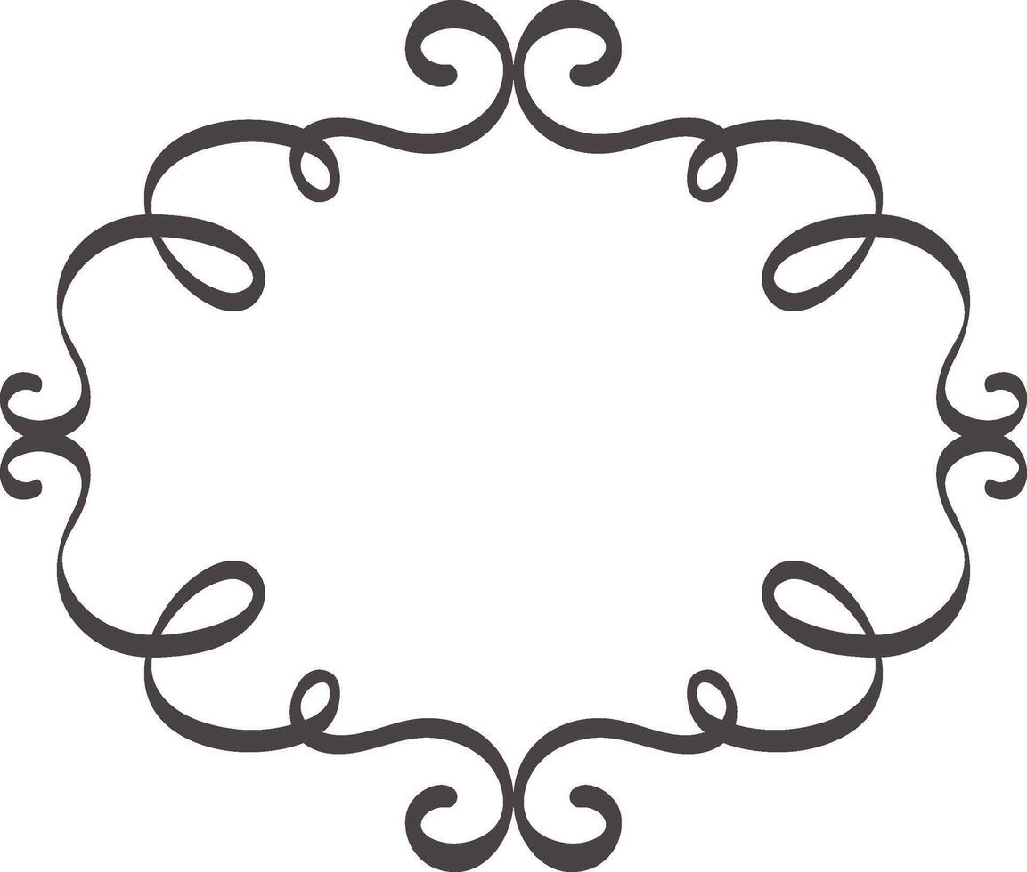 Elegant swirls and flourishes form a sophisticated decorative frame, perfect for adding a touch of classic style to invitations, announcements, or other design projects on a clean white background vector