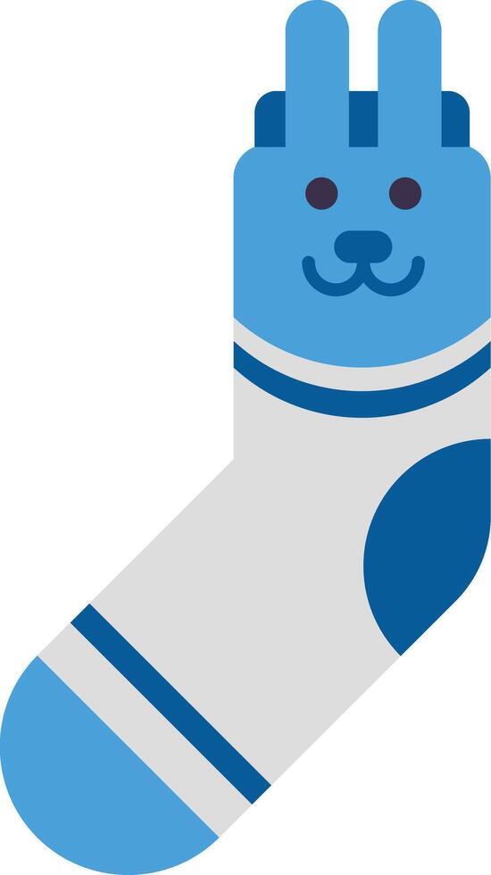 Adorable baby sock featuring a charming bunny face design, perfect for keeping little feet warm and stylish, isolated on a clean white background vector