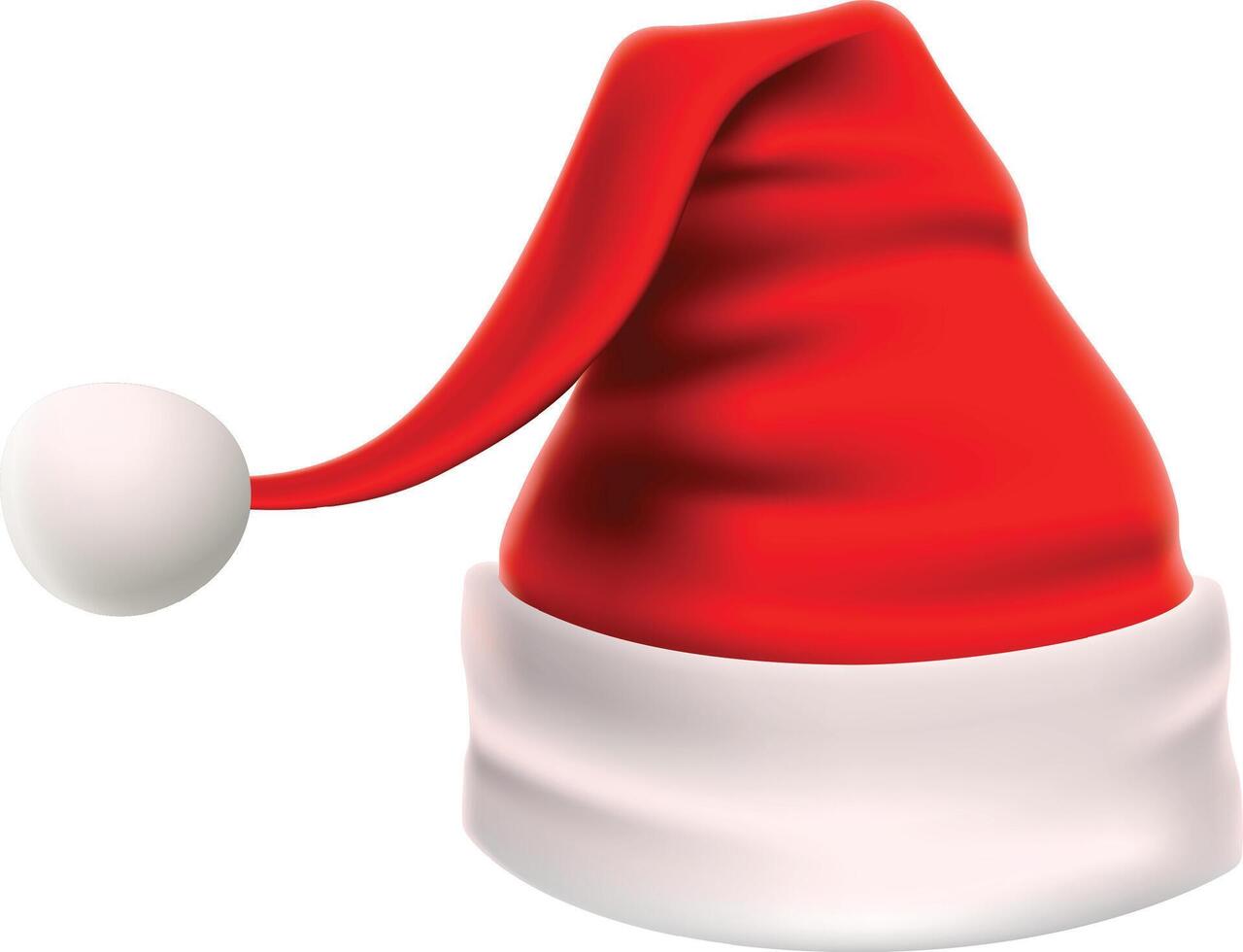 Red and white santa hat embodying the joyful spirit of christmas, inspiring feelings of warmth, generosity, and festive cheer during the holiday season vector