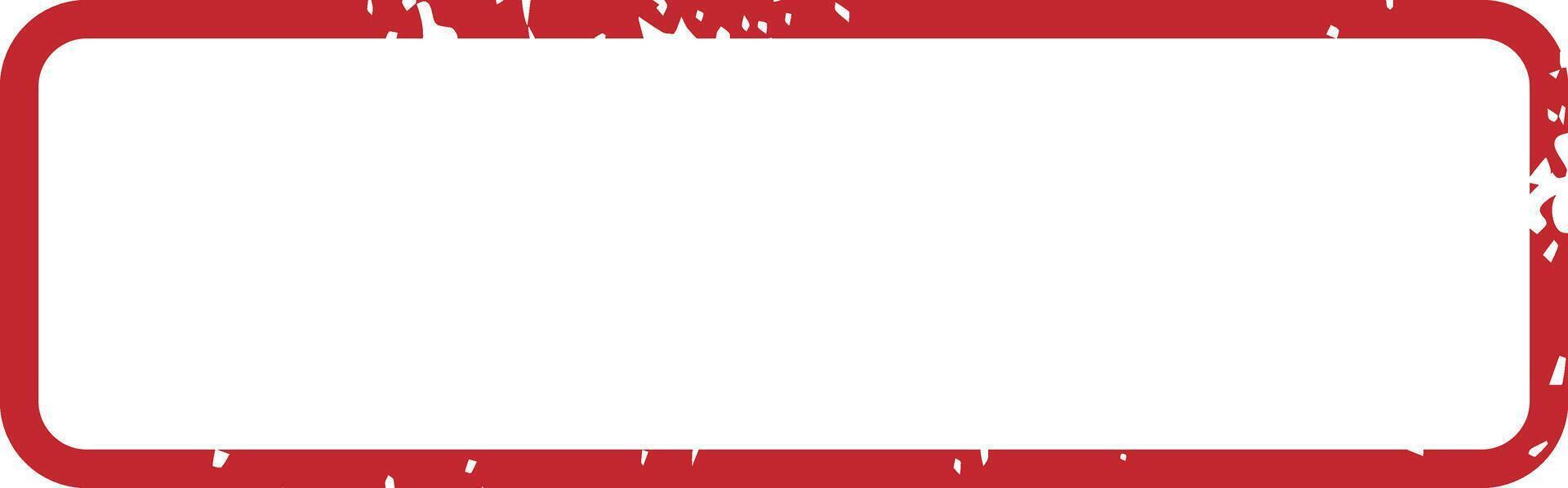 Empty rectangular red grunge stamp border on a clean white background, offering ample copy space for a custom message or unique design, evokes a vintage and distressed feel vector